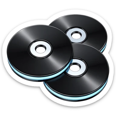 two black computer disk sticker