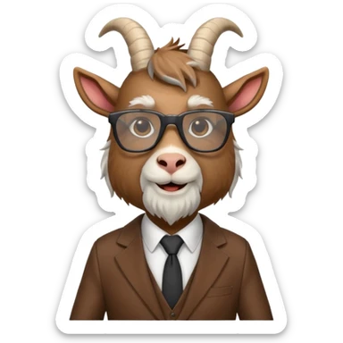 Goat with glasses sticker