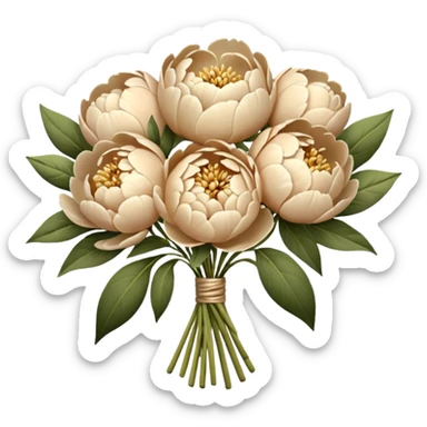 Beige Peonies bouquet sticker