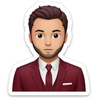 Jack Falahee with maroon suit sticker