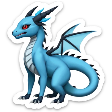Edgy gothic evil dark Salandit-Glaceon-Salamence-hybrid-fusion (full body) sticker
