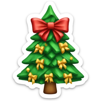 bow christmas tree sticker