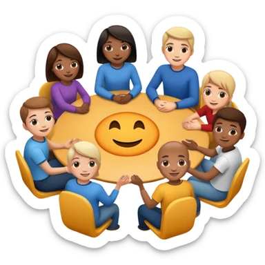 Therapy support group with a group of people sitting in a circle sticker