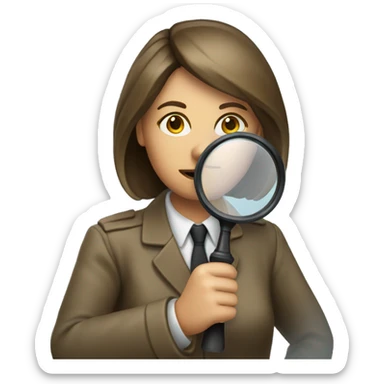 investigator woman with a magnifying glass sticker