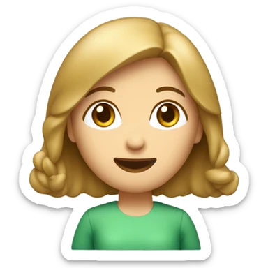 crea unavatar de cuerpo medio de una mujer dentista que está preocupada, con pelo castaño claro liso y ojos verdes sticker