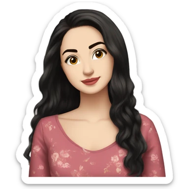 Hania amir, teen, full body, aesthetic, well detailed, black hair sticker