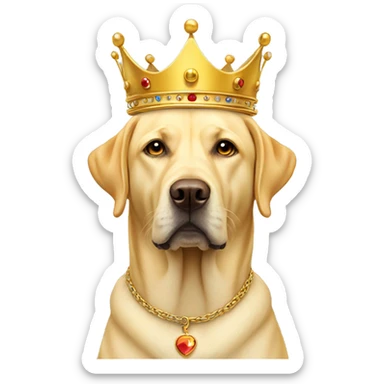 King Yellow lab with crown sticker