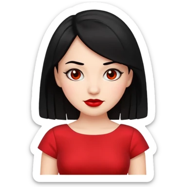“Emoji girl, femme fatale, black hair sticker