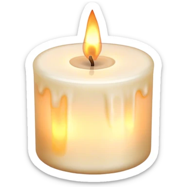 white burning scented candle sticker
