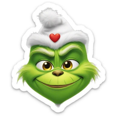 The grinch making a heart with his hands  sticker
