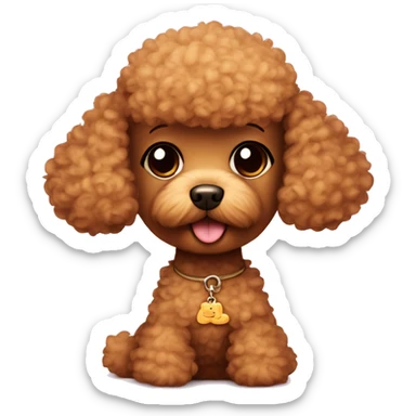 Toy Poodle with teddybear cut cute looking sticker