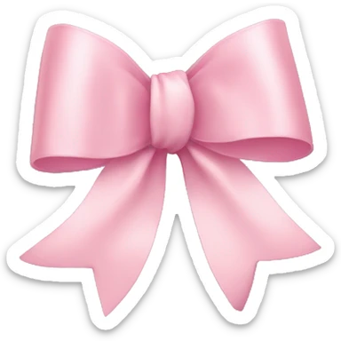 light pink ribbon bow sticker
