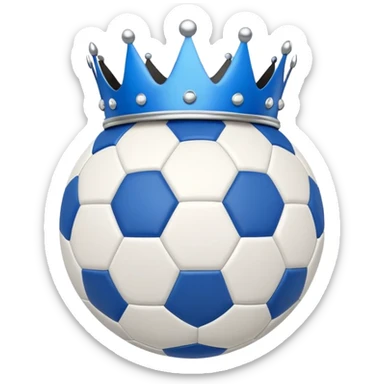 Soccer ball with blue crown  sticker