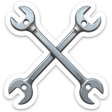 make me a retro-style wrench sticker