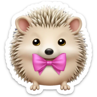 hedgehog with a pink bow sticker