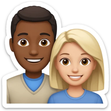 Black and white couple sticker