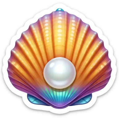 Sea shell with pearl sticker