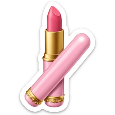 vintage rococo pale pink inflatable puffy lipstick sticker