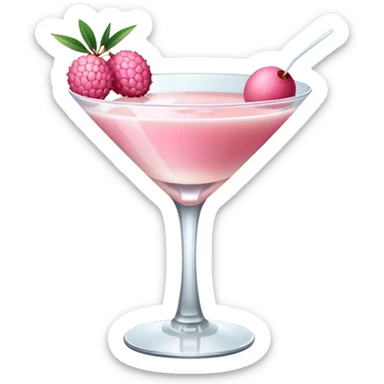 baby pink lychee martini drink sticker