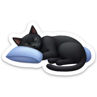 Sleeping black cat tranquility  sticker