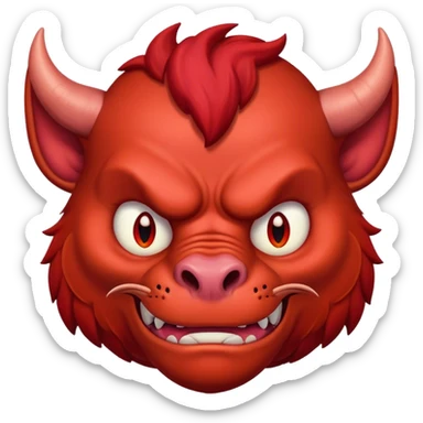 Devil frowning sticker