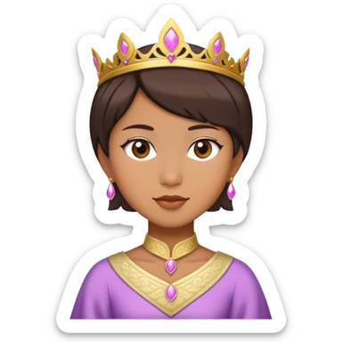 brown, Short haired asian princess sticker