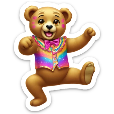 lisa frank dancing bear circus sticker