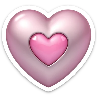 platinum heart with one mini pink heart inside of it  sticker