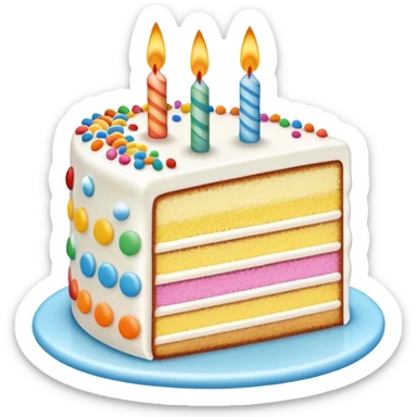 Birthday cake slice sticker