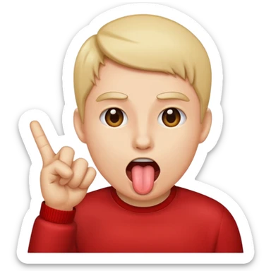 Emoji sticking it tounge out out and flipping off  sticker