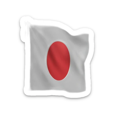 Japan flag on pole sticker