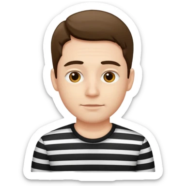 Man with black Striped Shirt not t shirt sticker