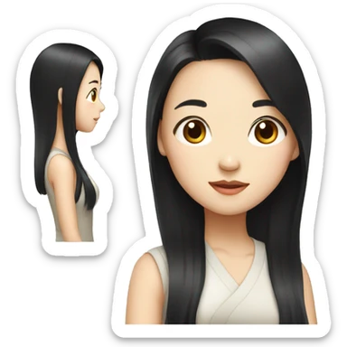young china women with long black hair sticker