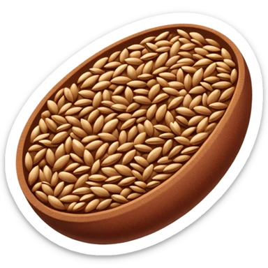 realistic flaxseeds, scatter or pile, smooth oval, reddish-brown, glossy, curved, subtle variation, clean dry firm texture, no bowl spoon packaging or faces, clean 3D, soft lighting, transparent background, emoji scale sticker