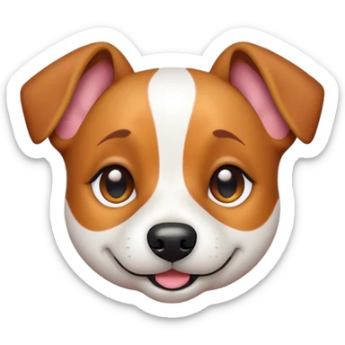 Cinematic Cute Jack Russell Terrier Portrait Emoji, Head tilted playfully and inquisitively, featuring a charming, small yet spirited body with a smooth, glossy coat, round, sparkling eyes full of delightful curiosity, and an endearing, mischievous smile, Simplified yet irresistibly adorable features, highly detailed, glowing with a warm, inviting glow, high shine, affectionate and lively, stylized with a touch of whimsical canine charm, soft glowing outline, capturing the essence of a mischievous yet lovable Jack Russell Terrier that seems as if it could scamper out of the screen into your arms! sticker