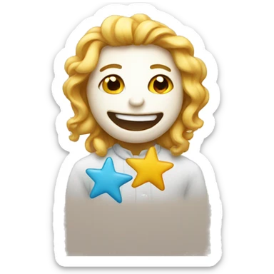 stars, cheerful sticker