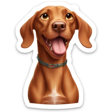 Vizsla bites dragon sticker
