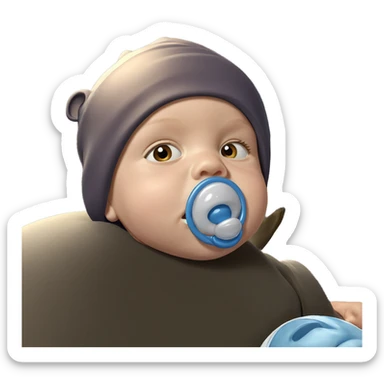 baby boy with pacifier sticker