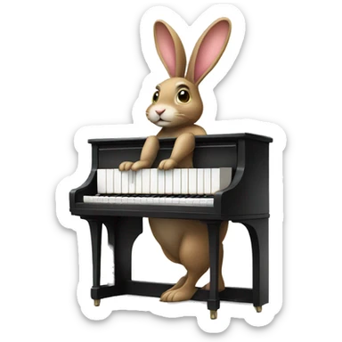 play piano rabbit sticker