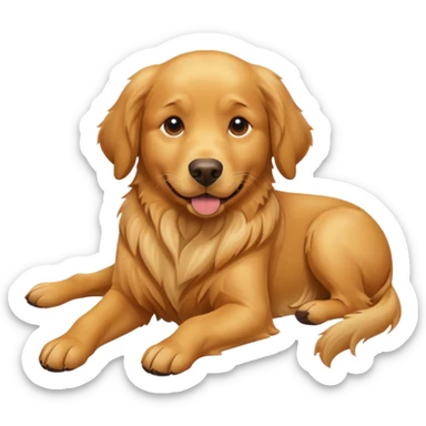 Golden retriever suntanning sticker