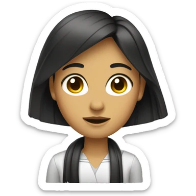 Mujer con flequillo sticker