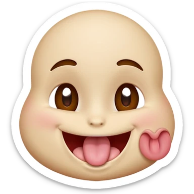 Face with tongue out, smiling and blushing and eyes rolled back  sticker