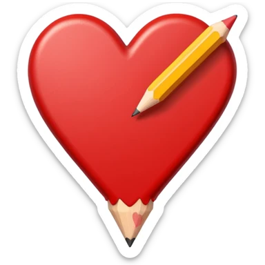 Heart pencil emoji sticker