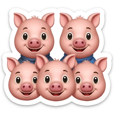 three little pigs and big bad wolf sticker