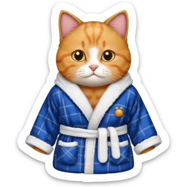 scottish cat with bathrope sticker