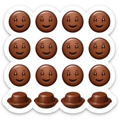 brown emojis of chocoate sticker