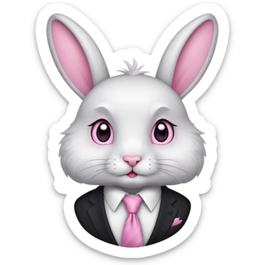 RABBIT WITH TIE sticker