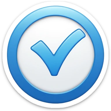 verified blue tick emoji, Instagram verification badge style, clean, modern, blue checkmark inside a circle, simple and recognizable sticker