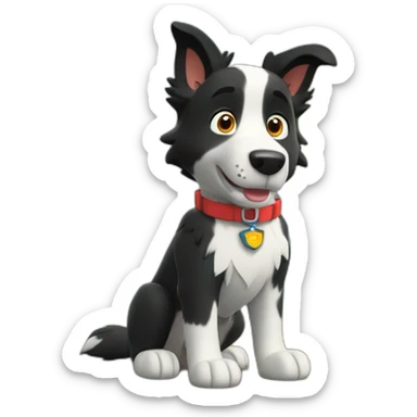 Border collie in paw patrol sticker