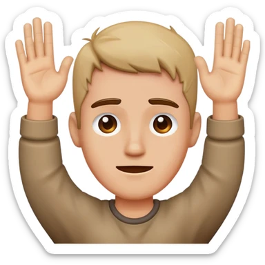 a man getting pressed with his hands up  sticker